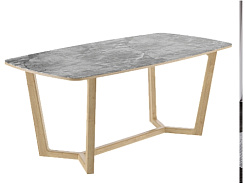 Стол Фрейм 1800*900*750 (мрамор серый/ ноги дуб натуральный) Стол Фрейм 1800*900*750 (мрамор серый/ ноги дуб натуральный)